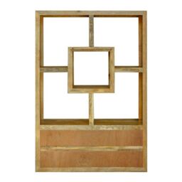 Jaipur Furniture Ltd Yoga Straight Bookcase with 4 Drawer - Mango Wood - L35 x W120 x H175 cm - Light Finish in Brown - thumbnail 4