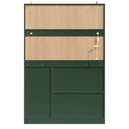 Merax Large Kitchen Pantry Cabinet with LED Coffee Station Wine Glass Holder in Green - thumbnail 8