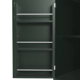Merax Large Kitchen Pantry Cabinet with LED Coffee Station Wine Glass Holder in Green - thumbnail 7