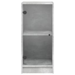 Berkfield Home Side Cabinet with Glass Doors Concrete Grey 35x37x75.5 cm - thumbnail 6