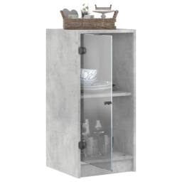 Berkfield Home Side Cabinet with Glass Doors Concrete Grey 35x37x75.5 cm - thumbnail 5