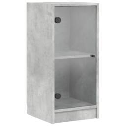 Berkfield Home Side Cabinet with Glass Doors Concrete Grey 35x37x75.5 cm - thumbnail 3