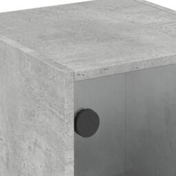 Berkfield Home Side Cabinet with Glass Doors Concrete Grey 35x37x75.5 cm - thumbnail 9
