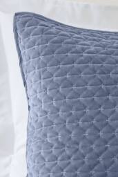 Bianca 'Attica Velvet' Embroidered Pillow sham Pair in Blue - Size: Standard Pillow Case - thumbnail 2
