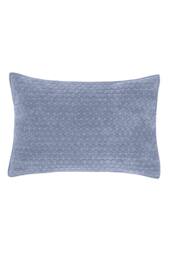 Bianca 'Attica Velvet' Embroidered Pillow sham Pair in Blue - Size: Standard Pillow Case - thumbnail 3