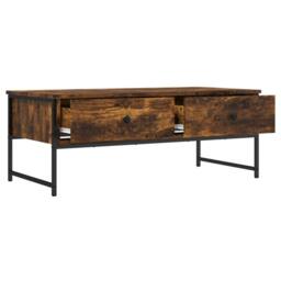 Berkfield Home Decorative Coffee Table Smoked Oak 101x49x39.5 cm Engineered Wood in Brown - thumbnail 5