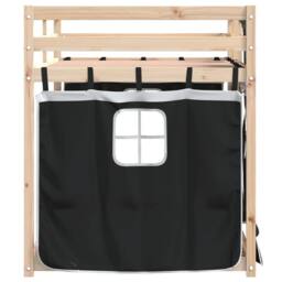 Berkfield Home Bunk Bed without Mattress White&Black 90x200 cm Solid Wood Pine in Black - thumbnail 6