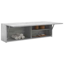 Berkfield Home Bathroom Wall Cabinet Grey Sonoma 100x25x30 cm Engineered Wood - Size: 100 x 25 x 30 cm