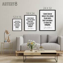 "Artery8 Don't Know Where I'm Going Promise Won't Be Boring Framed Canvas Art in White - Size: W12"" x H16""" - thumbnail 4