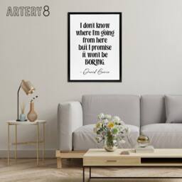 "Artery8 Don't Know Where I'm Going Promise Won't Be Boring Framed Canvas Art in White - Size: W12"" x H16""" - thumbnail 3
