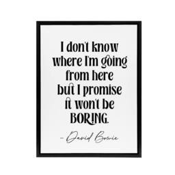 "Artery8 Don't Know Where I'm Going Promise Won't Be Boring Framed Canvas Art in White - Size: W12"" x H16""" - thumbnail 1