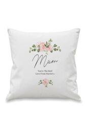 Personalised Memento Company Women's Personalised Abstract Rose Cream Cushion in White - Size: 40 cm x 40 cm
