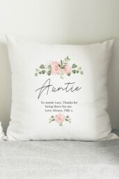 Personalised Memento Company Women's Personalised Abstract Rose Cream Cushion in White - Size: 40 cm x 40 cm - thumbnail 4