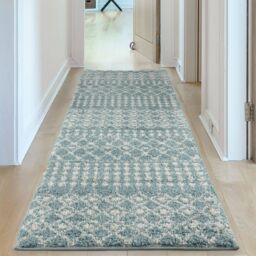THE RUGS Soft Moroccan Diamond Shaggy Rugs & Runner Duck Egg Blue Living Room - Size: 140 cm x 200 cm - thumbnail 9