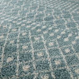 THE RUGS Soft Moroccan Diamond Shaggy Rugs & Runner Duck Egg Blue Living Room - Size: 140 cm x 200 cm - thumbnail 3