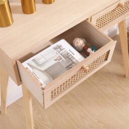 FORGEVIO 2 Drawer Console Table, Table, Bedroom Makeup Vanity Desk natural - thumbnail 4