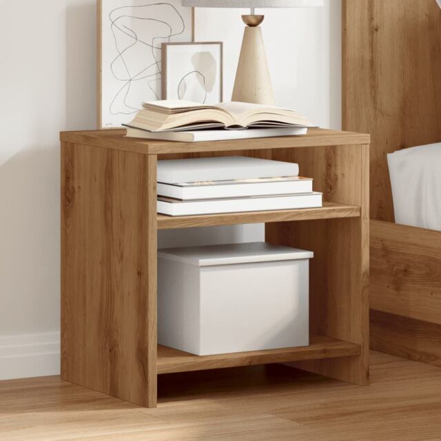 Berkfield Home Bedside Cabinets¬†2 pcs Aritisian Oak 40x30x40 cm Engineered Wood in Brown - Size: 40 x 30 x 40 cm - image 1