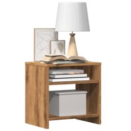 Berkfield Home Bedside Cabinets¬†2 pcs Aritisian Oak 40x30x40 cm Engineered Wood in Brown - Size: 40 x 30 x 40 cm - thumbnail 4