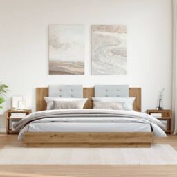Berkfield Home Bedside Cabinets¬†2 pcs Aritisian Oak 40x30x40 cm Engineered Wood in Brown - Size: 40 x 30 x 40 cm - thumbnail 3
