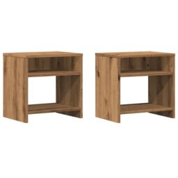 Berkfield Home Bedside Cabinets¬†2 pcs Aritisian Oak 40x30x40 cm Engineered Wood in Brown - Size: 40 x 30 x 40 cm - thumbnail 2