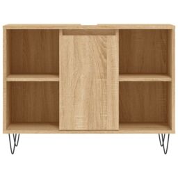 Berkfield Home Bathroom Cabinet Sonoma Oak 80x33x60 cm Engineered Wood in Brown - Size: 80 x 33 x 60 cm - thumbnail 5