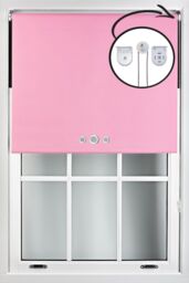 Furnished Pink Blackout Roller Blinds with Triple Round Eyelets & Metal Fittings - Size: 165 cm width x 210 cm drop - thumbnail 1
