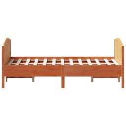 Berkfield Home Bed Frame without Mattress Wax Brown 120x190 cm Small Double Solid Wood Pine - thumbnail 5