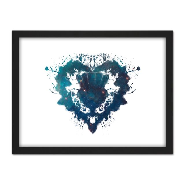 "Artery8 Wall Art Print Ink Splat Thistle Heart Large Framed Wall Décor Art in White - Size: W18"" x H24""" - image 1