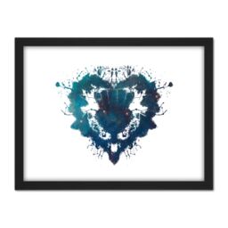 "Artery8 Wall Art Print Ink Splat Thistle Heart Large Framed Wall Décor Art in White - Size: W18"" x H24""" - thumbnail 1