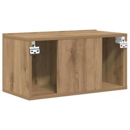 Berkfield Home TV Cabinet Set Artisan Oak Engineered wood TV Cabinet Rectangular in Brown - thumbnail 8