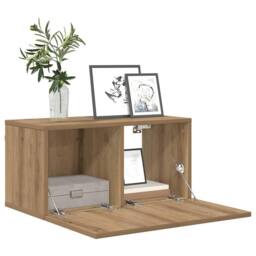 Berkfield Home TV Cabinet Set Artisan Oak Engineered wood TV Cabinet Rectangular in Brown - thumbnail 3