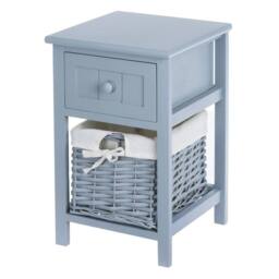 Havendro Shabby Chic Wooden Bedside Cabinet with Drawers in Grey