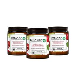 Botanica Pomegranate & Italian Bergamot Wax Candles 3 x 120g - thumbnail 1