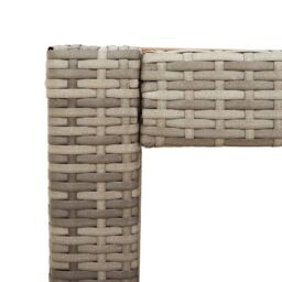 Berkfield Home Garden Side Table with Wooden Top Grey 100x40x75 cm Poly Rattan - Size: 100 x 40 x 75 cm - thumbnail 9