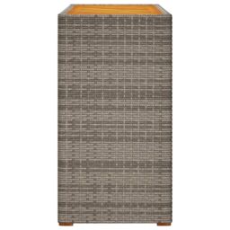 Berkfield Home Garden Side Table with Wooden Top Grey 100x40x75 cm Poly Rattan - Size: 100 x 40 x 75 cm - thumbnail 5