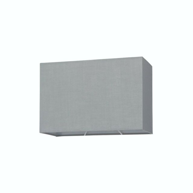 Loops Straight Sided Rectangle Lamp Shade Grey Cotton Fabric 40W E27 or B22 GLS - image 1