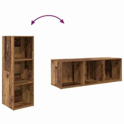 Berkfield Home TV Cabinet with Storage Old wood Engineered Wood in Brown - thumbnail 8