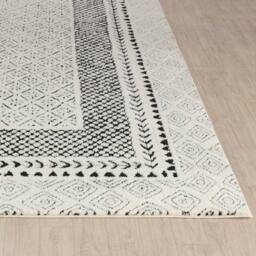 Livabliss Freud-Modern Ivory Black Brown High Pile Living Dining Bedroom Rug - Size: 160 cm x 215 cm - thumbnail 5