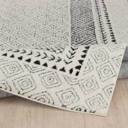 Livabliss Freud-Modern Ivory Black Brown High Pile Living Dining Bedroom Rug - Size: 160 cm x 215 cm - thumbnail 4