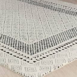 Livabliss Freud-Modern Ivory Black Brown High Pile Living Dining Bedroom Rug - Size: 160 cm x 215 cm - thumbnail 6