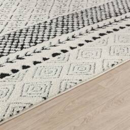 Livabliss Freud-Modern Ivory Black Brown High Pile Living Dining Bedroom Rug - Size: 160 cm x 215 cm - thumbnail 3