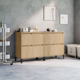 Berkfield Home Sideboards 2 pcs Sonoma Oak 60x35x70 cm Engineered Wood in Brown - Size: 60 x 35 x 70 cm - thumbnail 2
