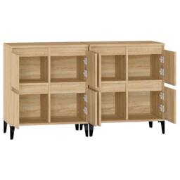 Berkfield Home Sideboards 2 pcs Sonoma Oak 60x35x70 cm Engineered Wood in Brown - Size: 60 x 35 x 70 cm - thumbnail 7