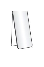 Living and Home Modern Arched Metal Floor Mirror in Black - thumbnail 4