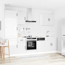 Berkfield Home 7 Piece Kitchen Cabinet Set Kalmar High Gloss White Engineered Wood - thumbnail 3