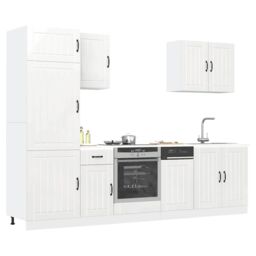 Berkfield Home 7 Piece Kitchen Cabinet Set Kalmar High Gloss White Engineered Wood - thumbnail 1