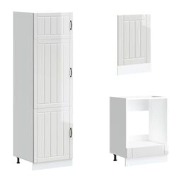 Berkfield Home 7 Piece Kitchen Cabinet Set Kalmar High Gloss White Engineered Wood - thumbnail 5