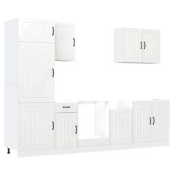 Berkfield Home 7 Piece Kitchen Cabinet Set Kalmar High Gloss White Engineered Wood - thumbnail 2