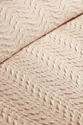 Serene 'Embossed Curve' Embossed Textured Duvet Cover Set in Natural - Size: Super King - thumbnail 3