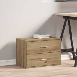 Berkfield Home Cabinet with 2 Drawers Artisan Oak 60x31x40 cm Engineered Wood in Brown - Size: 60 x 31 x 40 cm - thumbnail 3